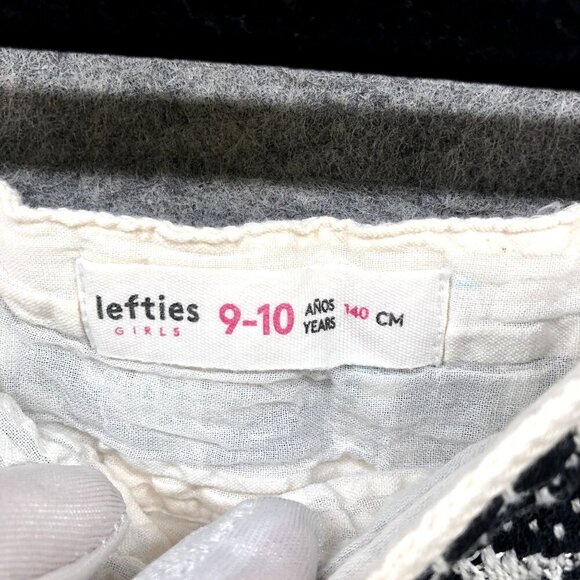 Lefties Girls Size 9-10 Cotton Cami Dress Ivory White Embroidered Boho Textured - Picture 5 of 8